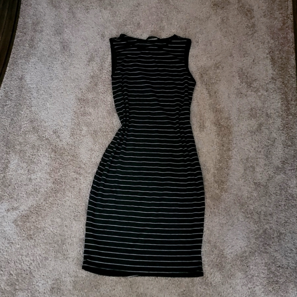 Striped fitted tank dress